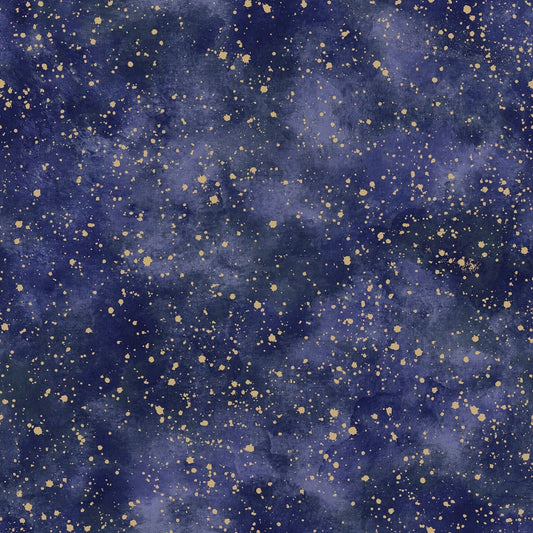 Twinkle Twinkle Wallpaper - Blue / Gold - Muriva