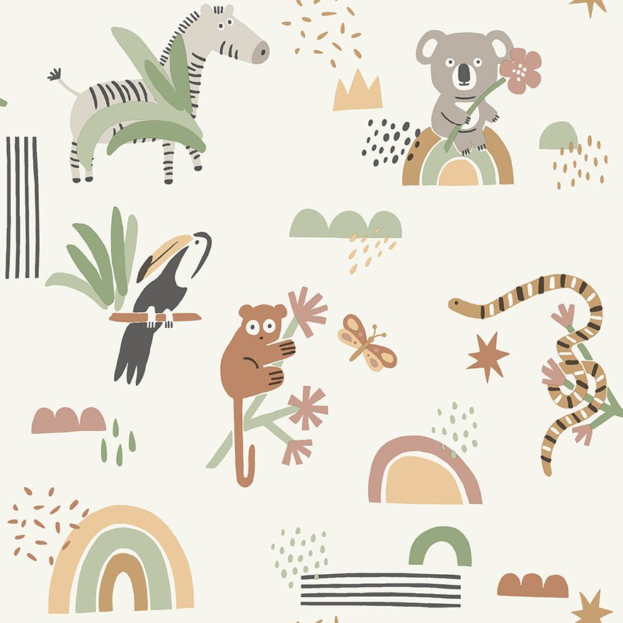 Abstract Animals Wallpaper - Sage/Beige - Holden Décor - 13351Wallpaper199
