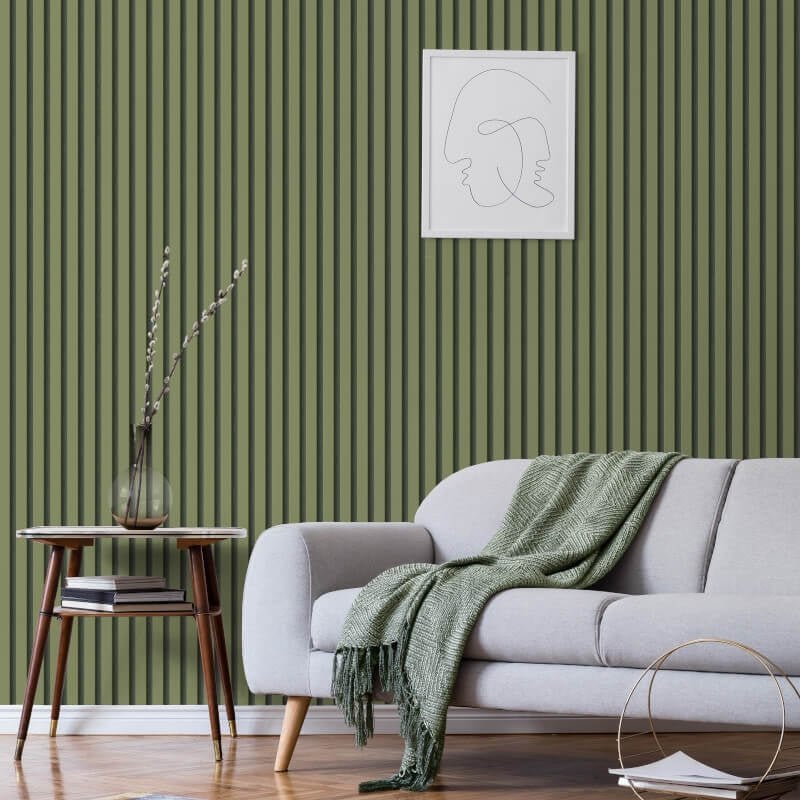 Acoustic Panel Wallpaper - Olive - Fine Décor - FD43289Wallpaper199