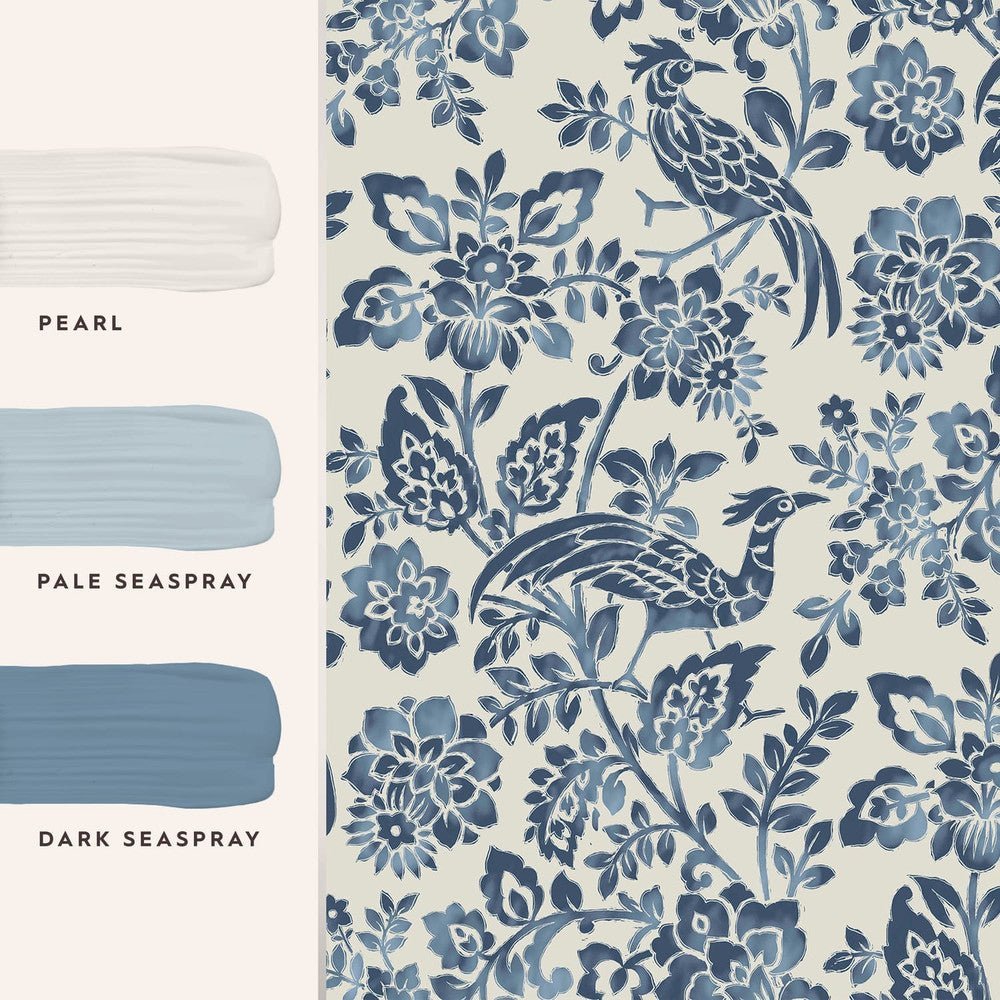 Adain Palace Wallpaper - Dark Seaspray Blue - Laura Ashley - 121067Wallpaper199