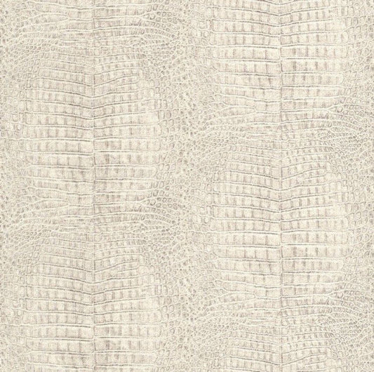 African Queen Croc Effect Wallpaper - Cream - Rasch - 422566Wallpaper199