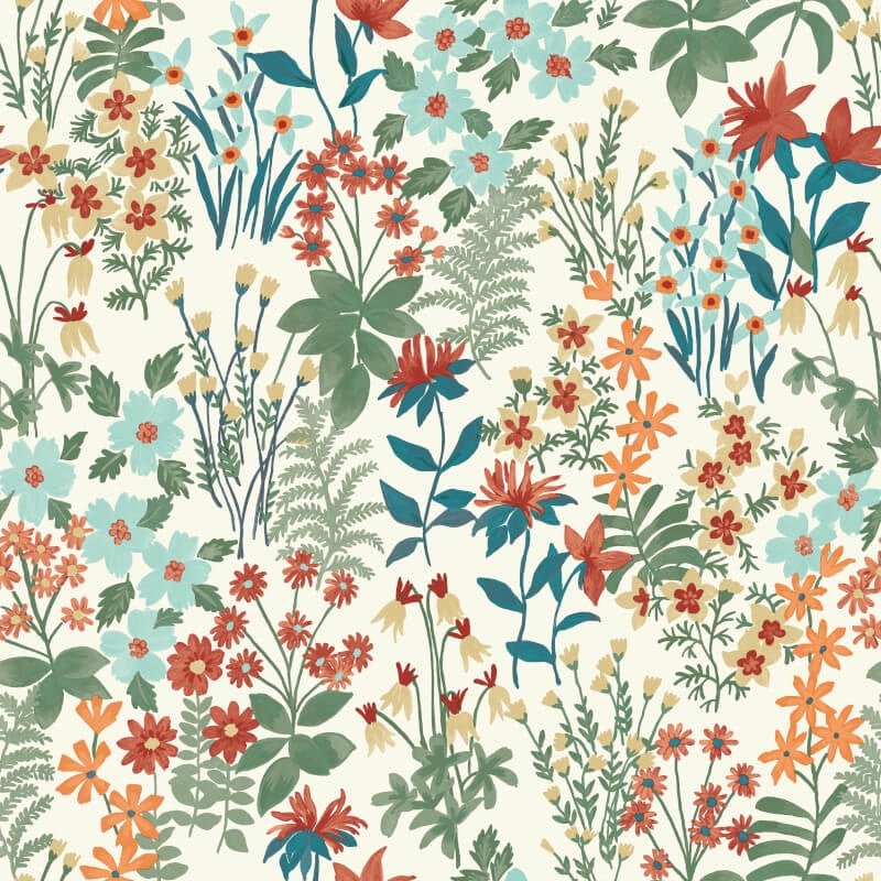 Agnala Floral Wallpaper - Blue Multi - Grandeco - A70902Wallpaper199