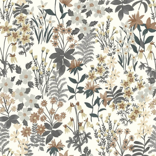Agnala Floral Wallpaper - Grey - Grandeco - A70901Wallpaper199