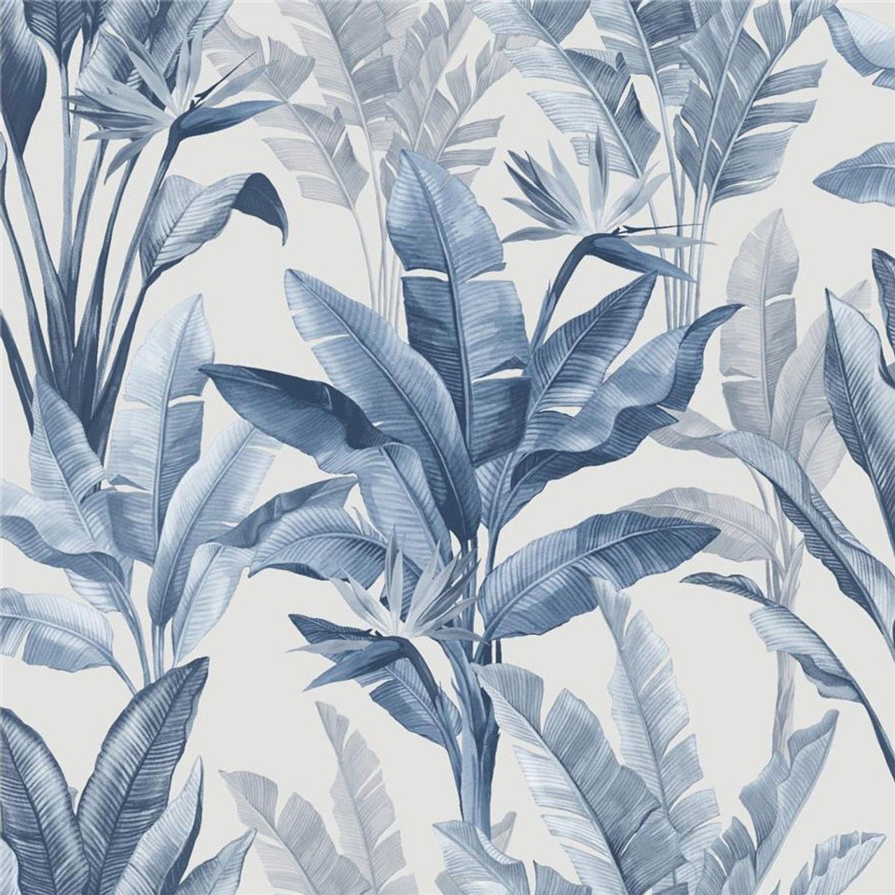 Akari Elegant Homes Madagascar Leaf Wallpaper - Blue - Rasch - 282893Wallpaper199