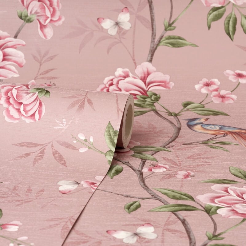 Akina Floral Wallpaper - Blush - Crown - M1726Wallpaper199