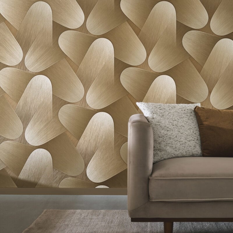 Allure Retro Geometric Metallic Wallpaper - Gold - Erismann - 10423 - 30Wallpaper199