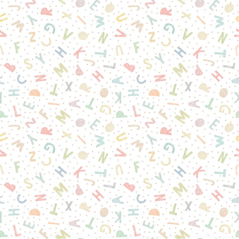 Alphabet Jumble Wallpaper - Soft Sorbet - Hoopla Walls - HWA1278WWallpaper199