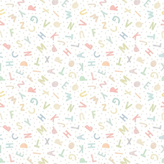 Alphabet Jumble Wallpaper - Soft Sorbet - Hoopla Walls - HWA1278WWallpaper199
