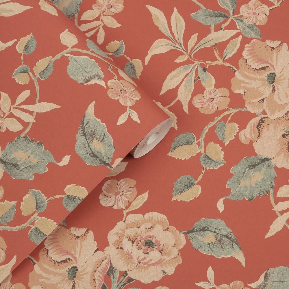 Alyworth Trail Wallpaper - Terracotta - Laura Ashley - 127395Wallpaper199