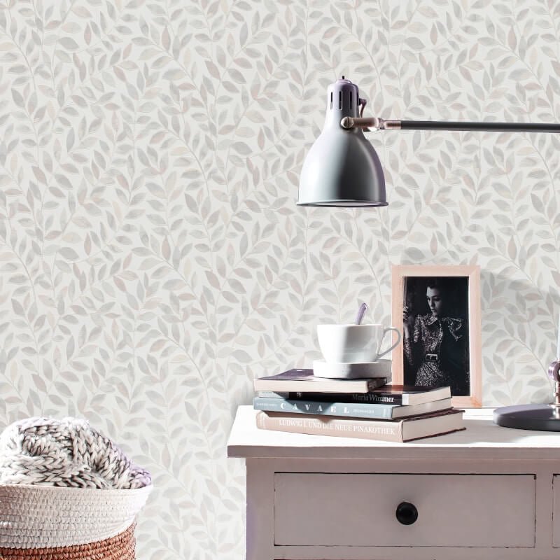 Ameroso Leaf Metallic Wallpaper - Grey - Erismann - 10462 - 10Wallpaper199