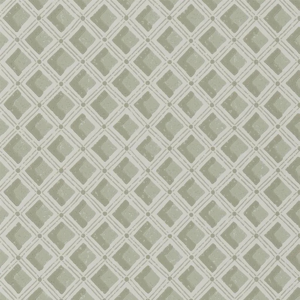 Amsee Geometric Wallpaper - Lichen - English Heritage - PEH0002/04Wallpaper199