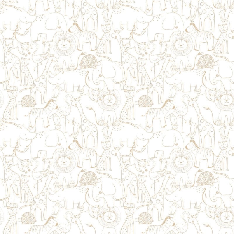 Animal Doodle Wallpaper - Parchment - Hoopla Walls - HWA1277WWallpaper199