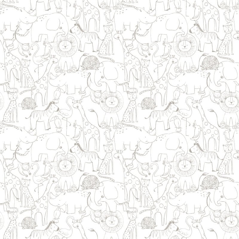Animal Doodle Wallpaper - Smoke - Hoopla Walls - HWA1276WWallpaper199