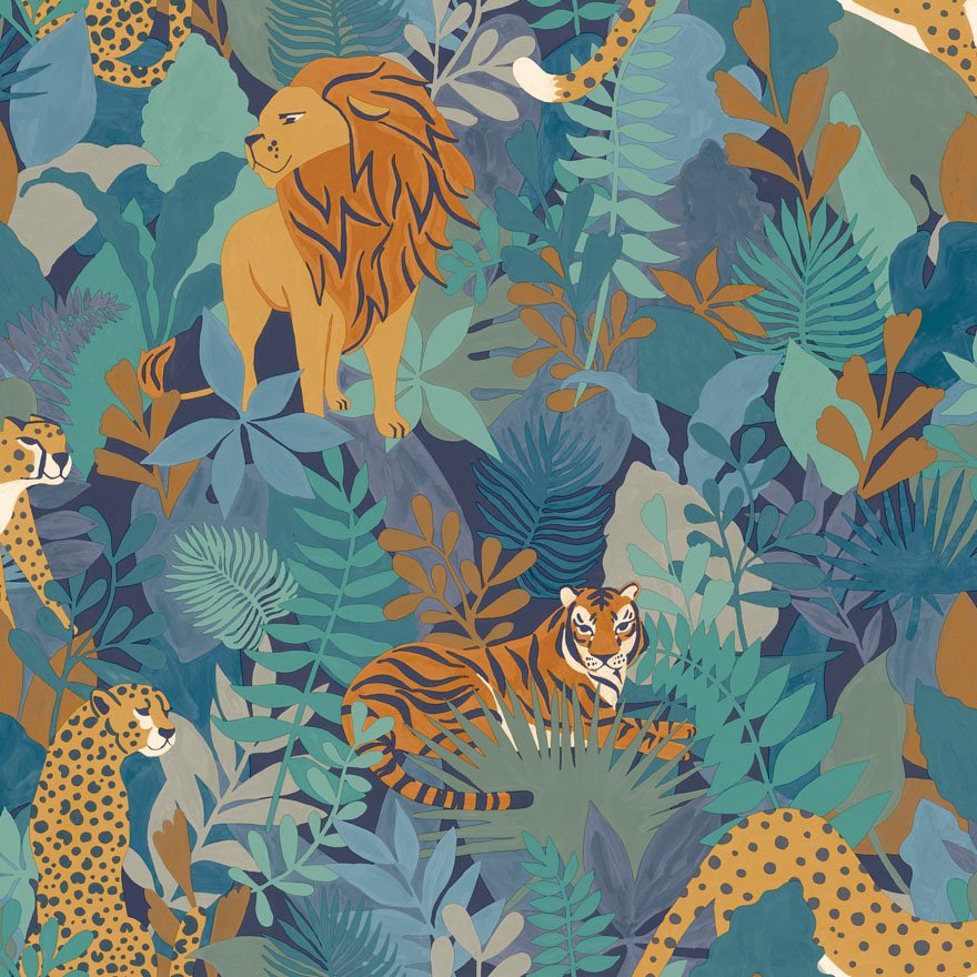 Animal Kingdom Wallpaper - Blue - Holden Décor - 13073Wallpaper199