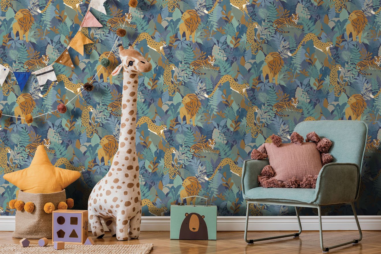 Animal Kingdom Wallpaper - Blue - Holden Décor - 13073Wallpaper199