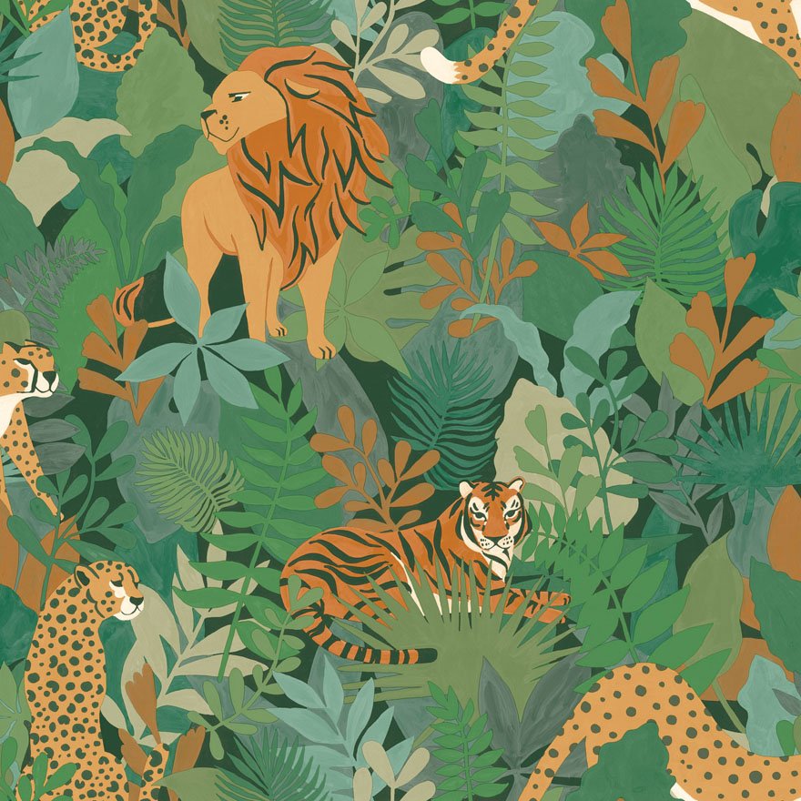 Animal Kingdom Wallpaper - Green - Holden Décor - 13071Wallpaper199