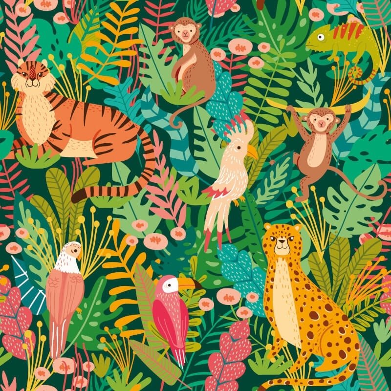 Animal Kingdom Wallpaper - Lush Forest - Hoopla Walls - HWA1273WWallpaper199