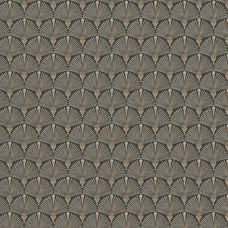 Antionette Fan Metallic Wallpaper - Black/Gold - Erismann - 10346 - 15Wallpaper199