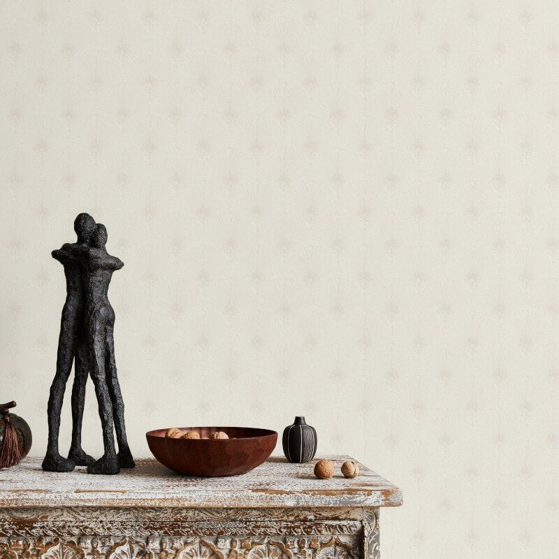 Antionette Fan Metallic Wallpaper - Cream - Erismann - 10346 - 14Wallpaper199