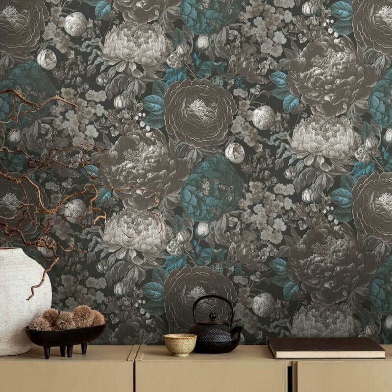 Antique Floral Wallpaper - Grey/Blue - Michalsky Living - 39979-2Wallpaper199