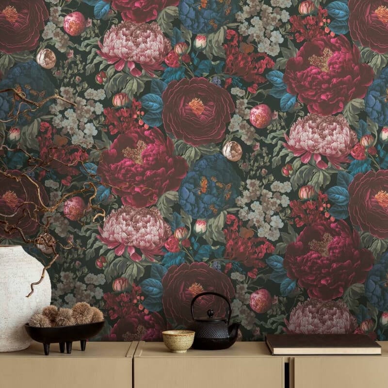 Antique Floral Wallpaper - Red/Blue - Michalsky Living - 39979-1Wallpaper199