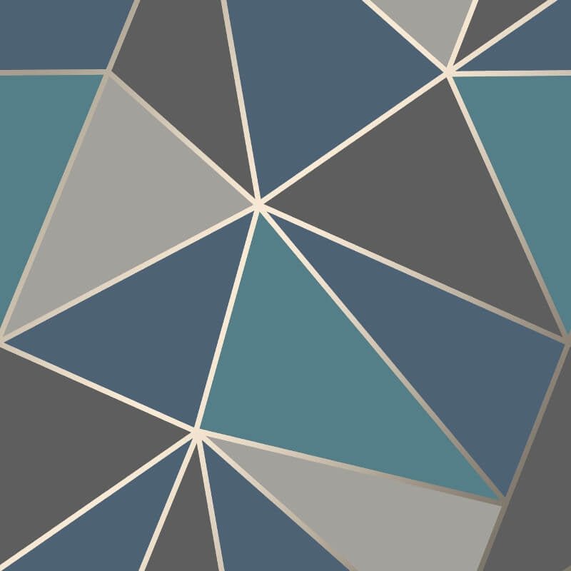 Apex Geo Wallpaper - Aqua/Navy - Fine Décor - FD42001Wallpaper199