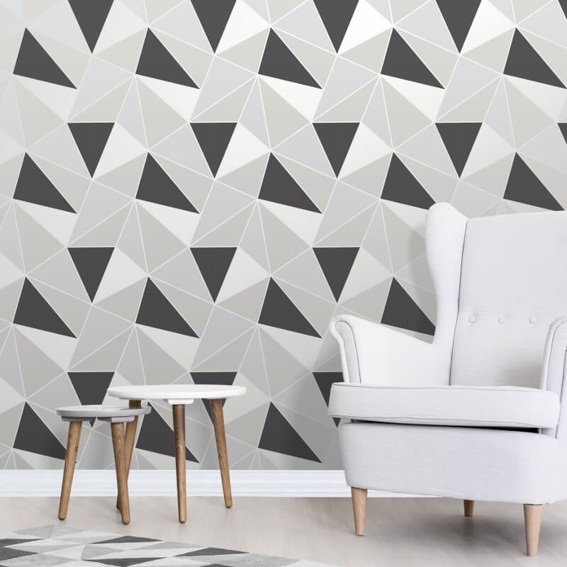 Apex Geo Wallpaper - Black/Silver - Fine Décor - FD41994Wallpaper199