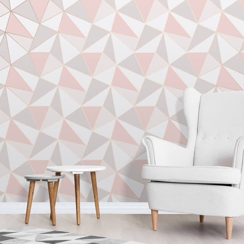 Apex Geo Wallpaper - Rose Gold - Fine Décor - FD41993Wallpaper199