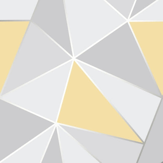 Apex Geo Wallpaper - Yellow/Grey - Fine Décor - FD41991Wallpaper199
