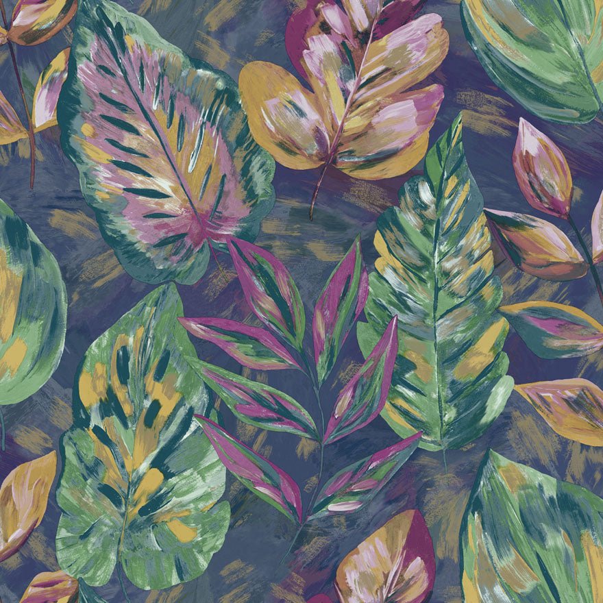Aralia Wallpaper - Navy / Pink - Holden Décor - 36112Wallpaper199