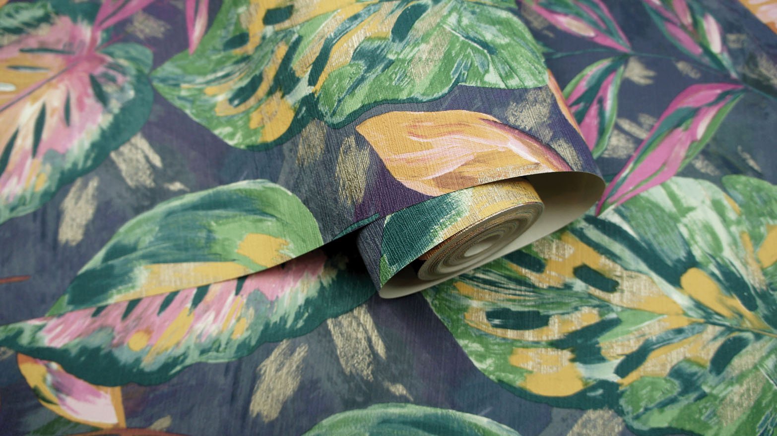 Aralia Wallpaper - Navy / Pink - Holden Décor - 36112Wallpaper199