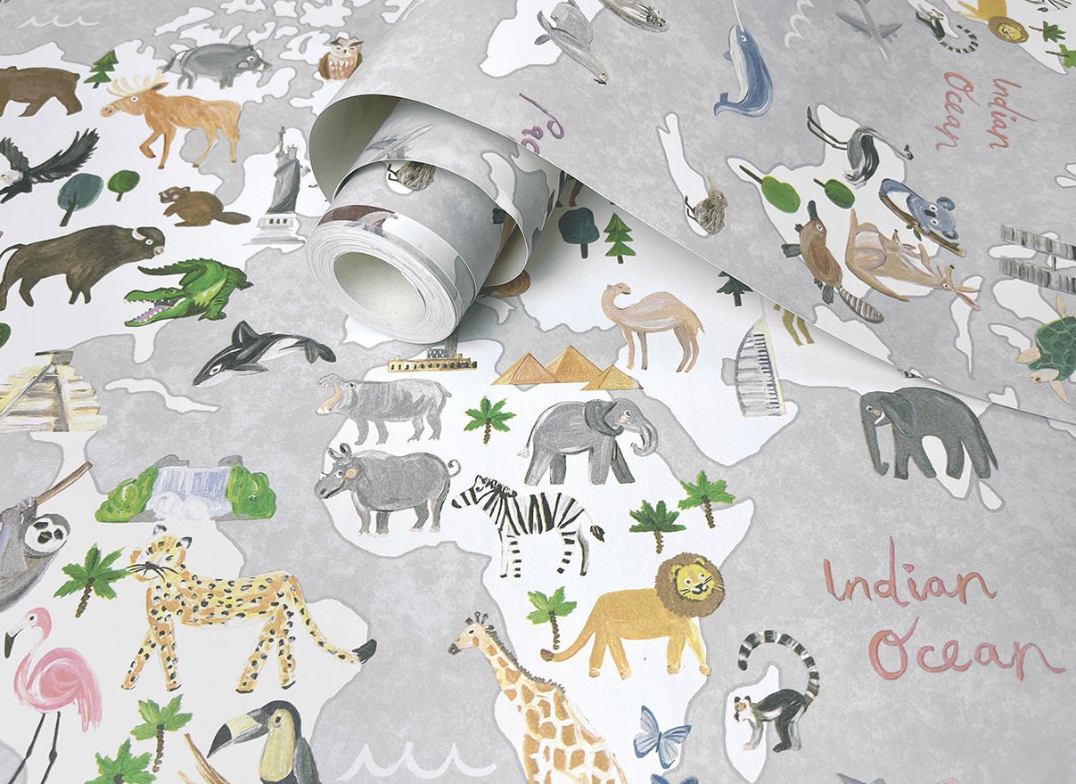 Around the world Wallpaper - Grey - Holden Décor - 13252Wallpaper199