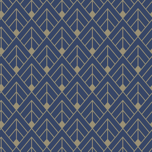 Art Deco Glitter Portfolio Wallpaper - Navy & Gold - Rasch - 305517Wallpaper199