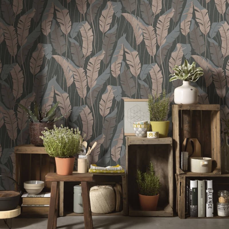 Arwen Delicate Feather Metallic Wallpaper - Brown - Erismann - 10344 - 47Wallpaper199