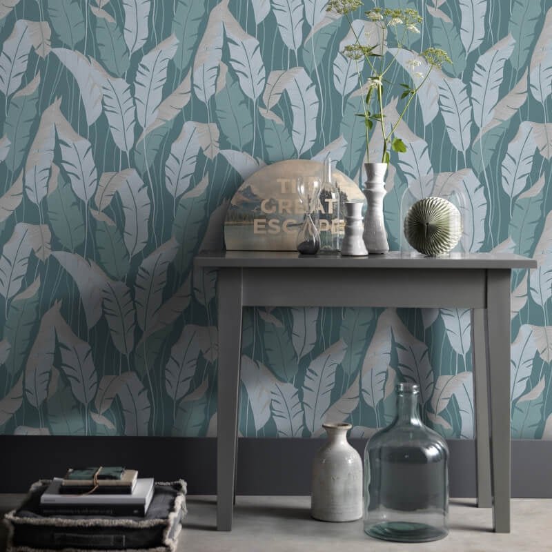 Arwen Delicate Feather Metallic Wallpaper - Green - Erismann - 10344 - 19Wallpaper199