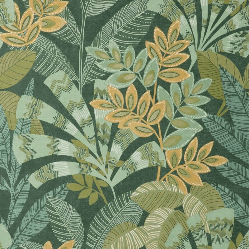 Asha Leaves Wallpaper - Lush Green - Crown - M1737Wallpaper199