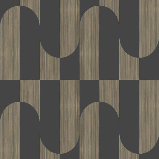Asperia Gael Geometric Wallpaper - Black/Brown - Grandeco - A55702Wallpaper199