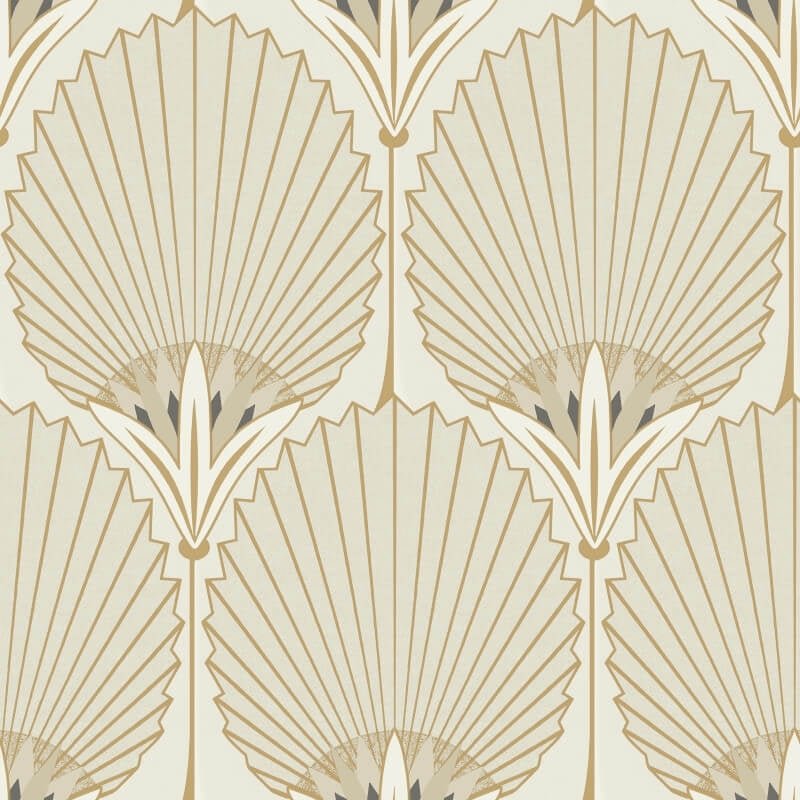 Asperia Nile Palm Fan Wallpaper - Beige/Gold - Grandeco - A54903Wallpaper199