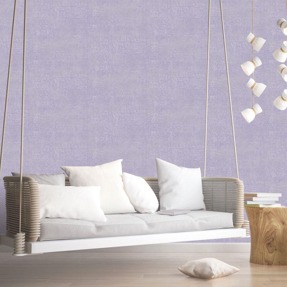 Atmosphere Metallic Linen Wallpaper - Purple - Galerie - G78255Wallpaper199