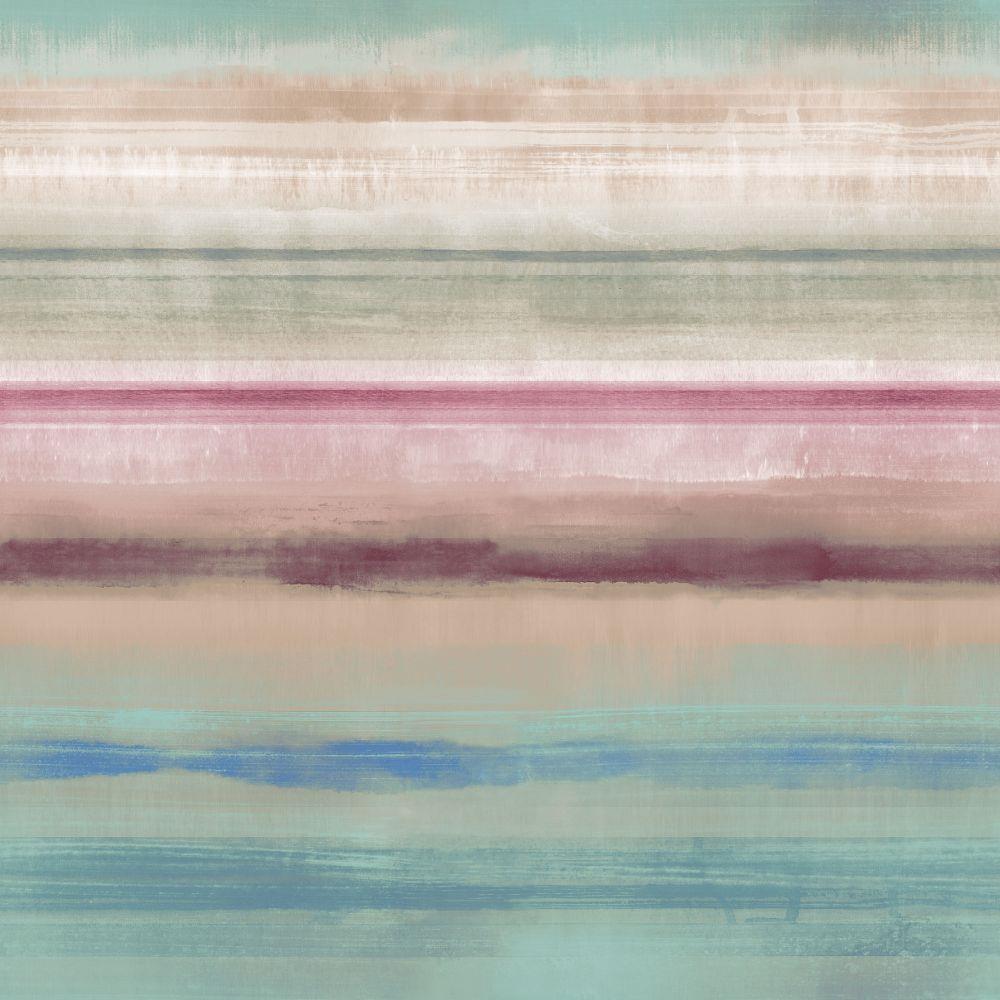 Atmosphere Skye Stripe Wallpaper - Turquoise / Magenta - Galerie - G78268Wallpaper199