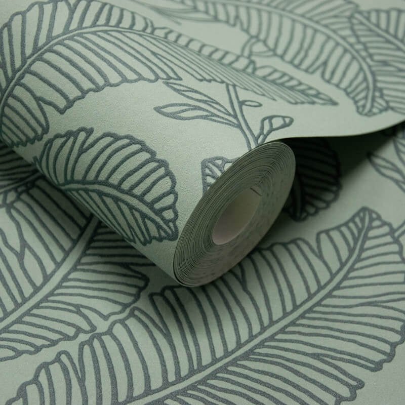 Attitude Faye All Over Leaf Wallpaper - Green - Grandeco - A66401Wallpaper199