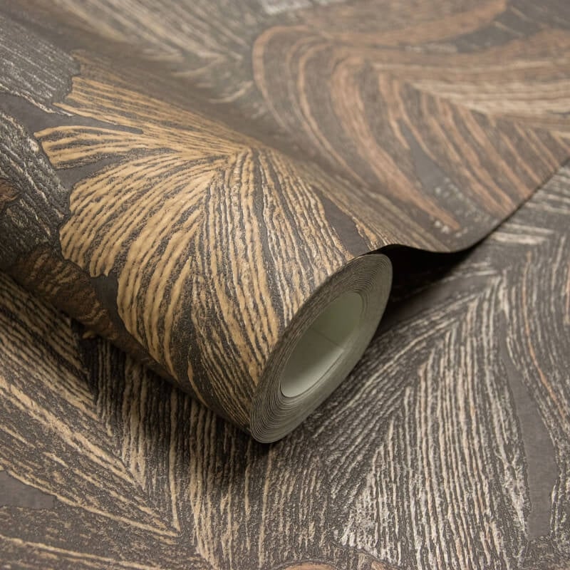 Attitude Organic Leaves Wallpaper - Chocolate - Grandeco - A66503Wallpaper199