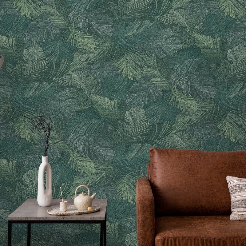 Attitude Organic Leaves Wallpaper - Green - Grandeco - A66502Wallpaper199