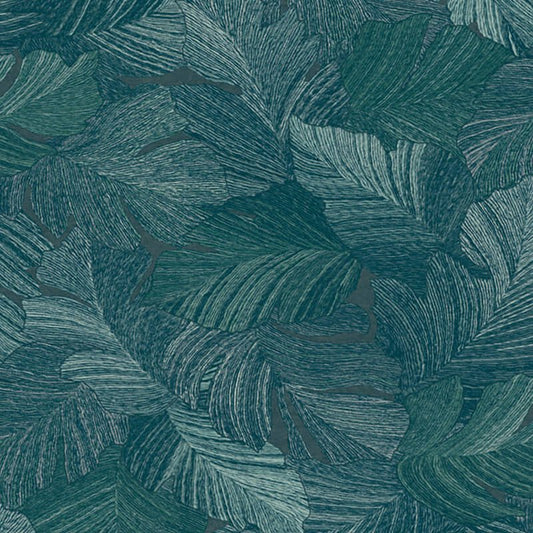 Attitude Organic Leaves Wallpaper - Teal - Grandeco - A66501Wallpaper199