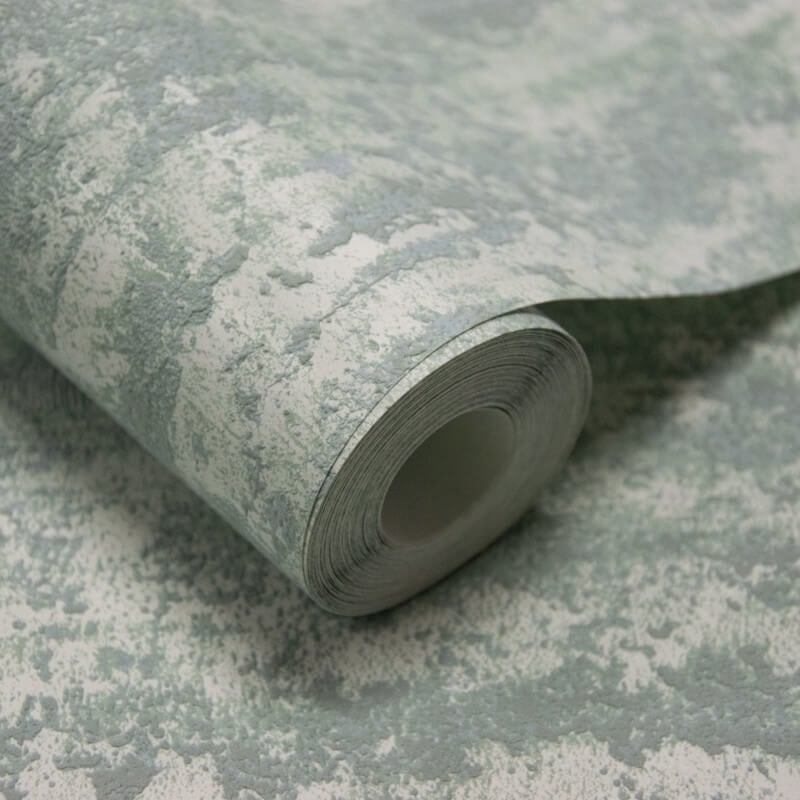 Attitude Rocks Concrete Effect Wallpaper - Teal - Grandeco - A66904Wallpaper199