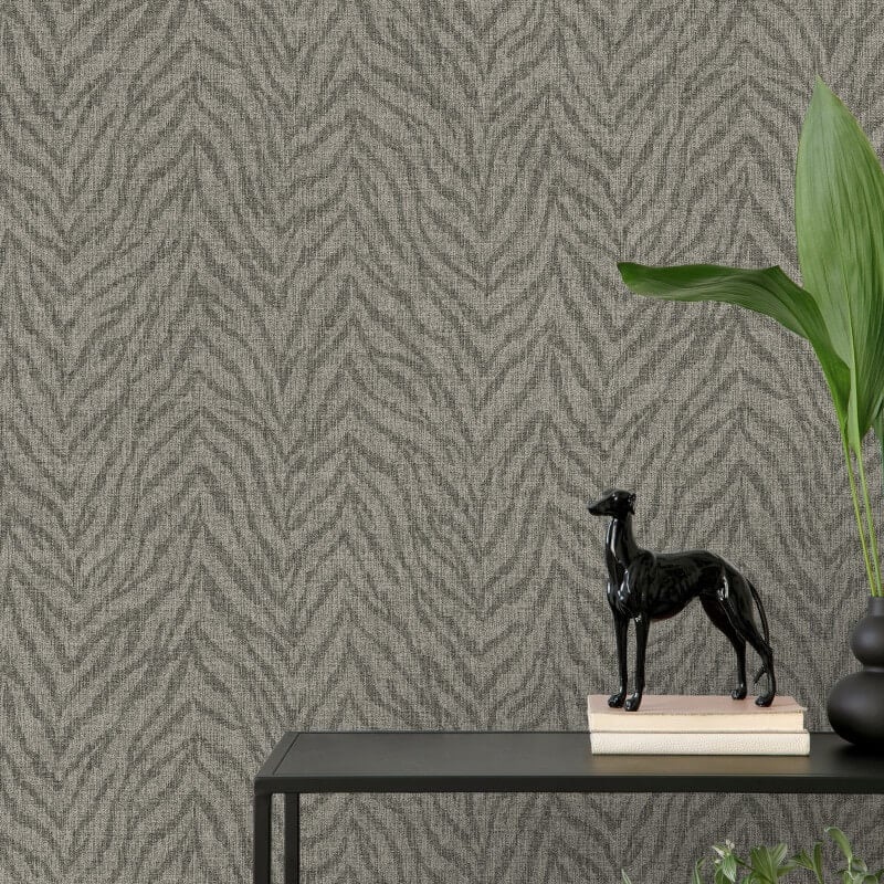 Attitude Zebra Animal Print Wallpaper - Charcoal - Grandeco - A66703Wallpaper199