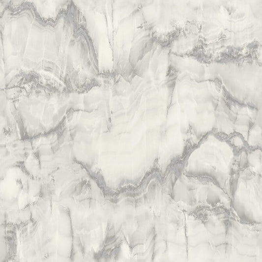 Aura Marble Design Metallic Wallpaper - Grey/Silver - Crown - M1584Wallpaper199