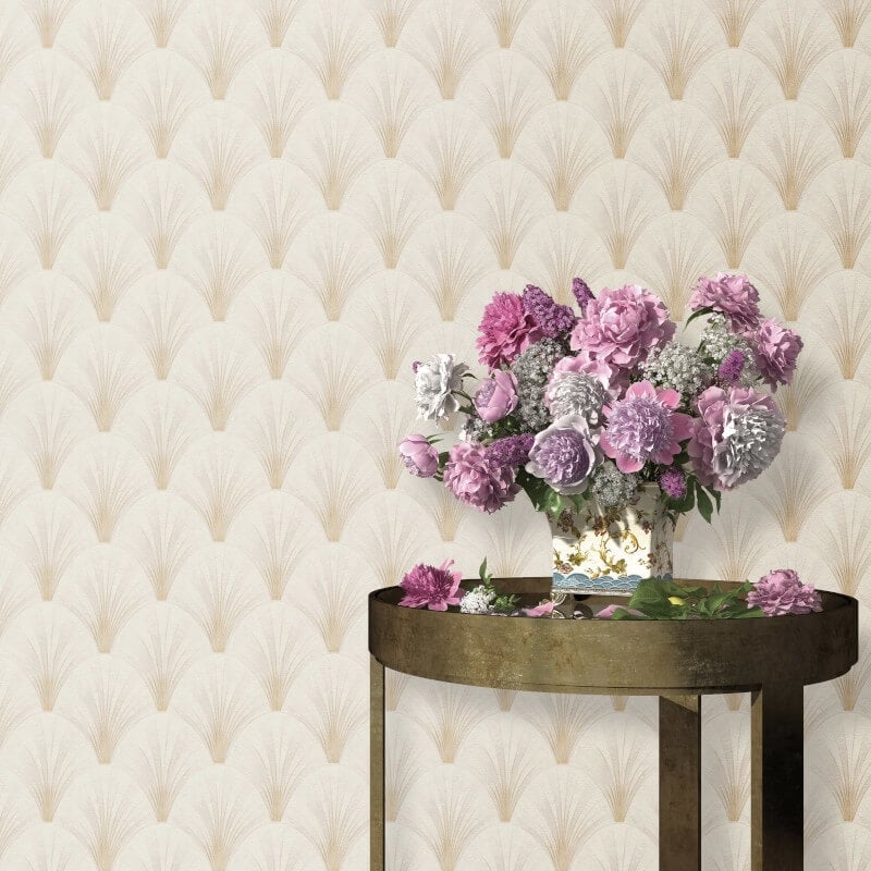 Avantgarde Fan Metallic Wallpaper - Cream/Gold - Elle Decoration - 10451 - 14Wallpaper199