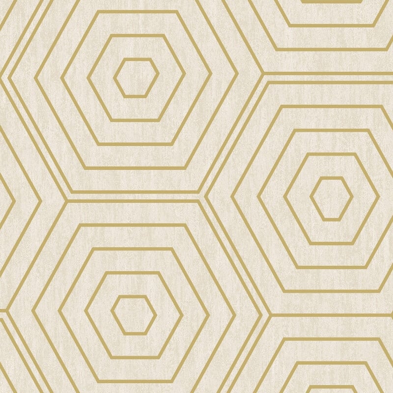 Aztec Hexagons Metallic Wallpaper - Stone - SK Filson - SK20022Wallpaper199
