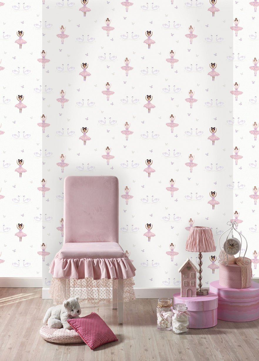 Ballerina Wallpaper - Pink/Cream - Holden Décor - 12461Wallpaper199